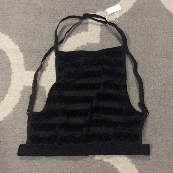 Handmade Black Velvet and Sheer Bralette - Picture 2 of 8